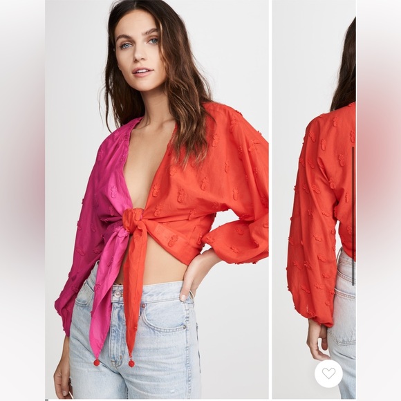 Farm Rio Pineapple Blouse Multi Size XS - Picture 2 of 5